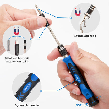 Precision Screwdriver Sets 142-Piece Electronics Precision Screwdriver with 120 Bits Magnetic Repair Tool Kit for Iphone, Computer,Household Appliances, Jewelry, Guita, Tablet,Game Console